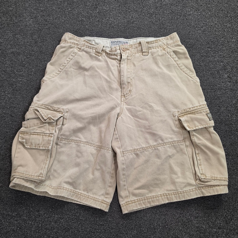 Vintage Aeropostale Cargo Shorts Men 32 Tan Khaki Utility Gorpcore Pockets Y2k